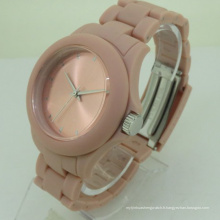 Montre de luxe faite sur commande imperméable de silicone de mode pour Madame